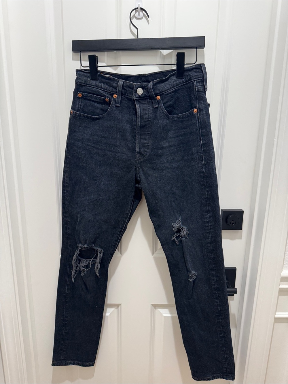 Levi's Black Distressed High-Rise Jeans